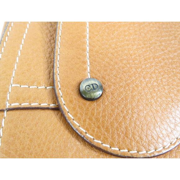 Christian Dior Saddle Bag – Tan Leather with Brass “CD” Hardware - Picture 5 of 15